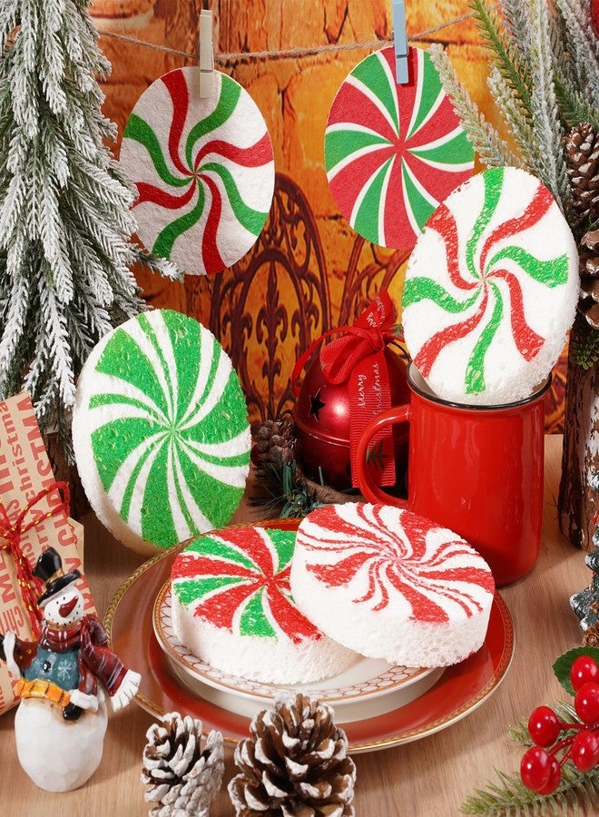 وولاين مجموعة إسفنجات مطبخ من والين، 8 قطع، بتصميم حلوى عيد الميلاد، باللونين الأحمر والأخضر، تمتص الماء، مثالية لغسل الأطباق والأواني والمقالي، دون خدش، مناسبة للاستخدام المنزلي في العطلات، في المطبخ والحمام. - Image 4